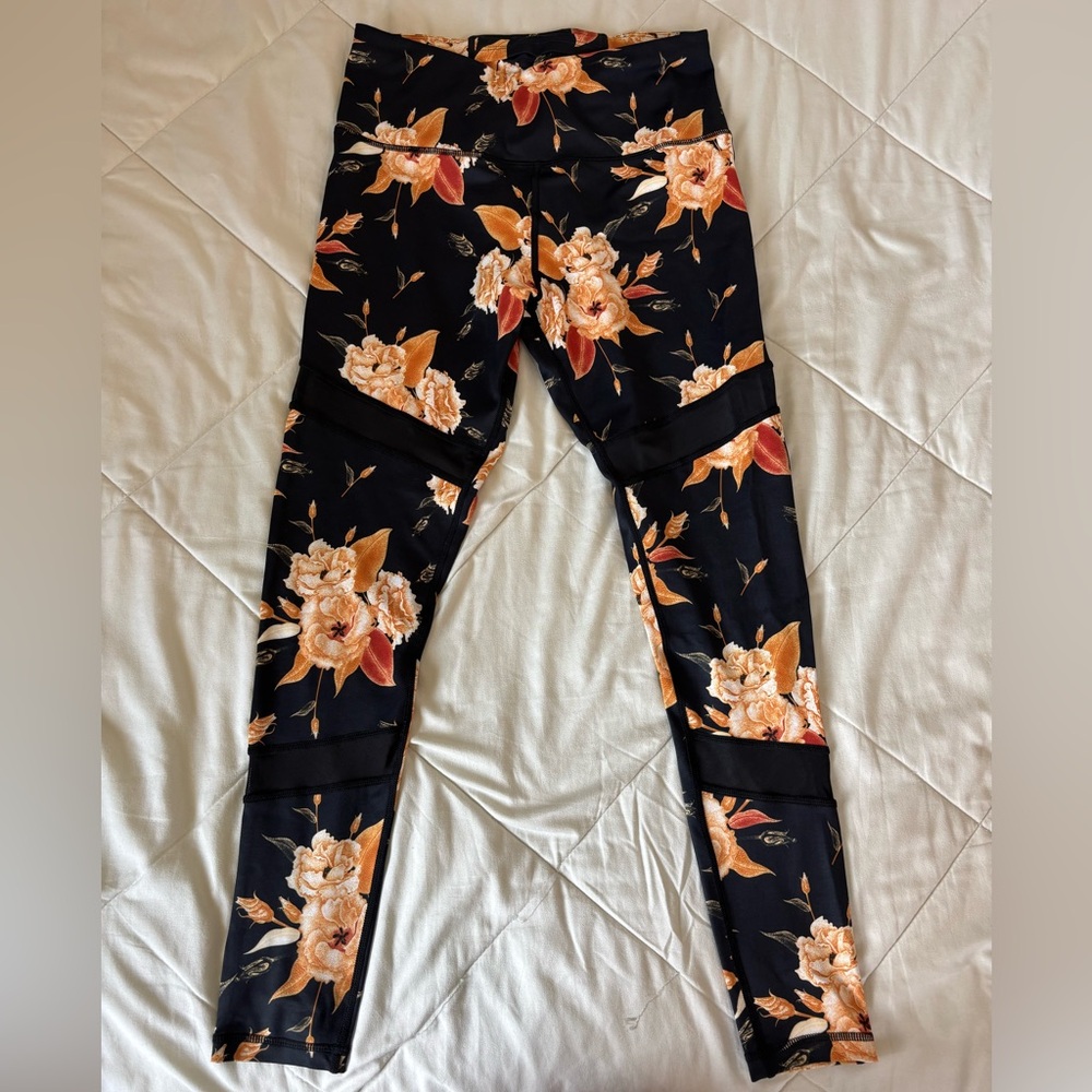 Floral Black Leggings